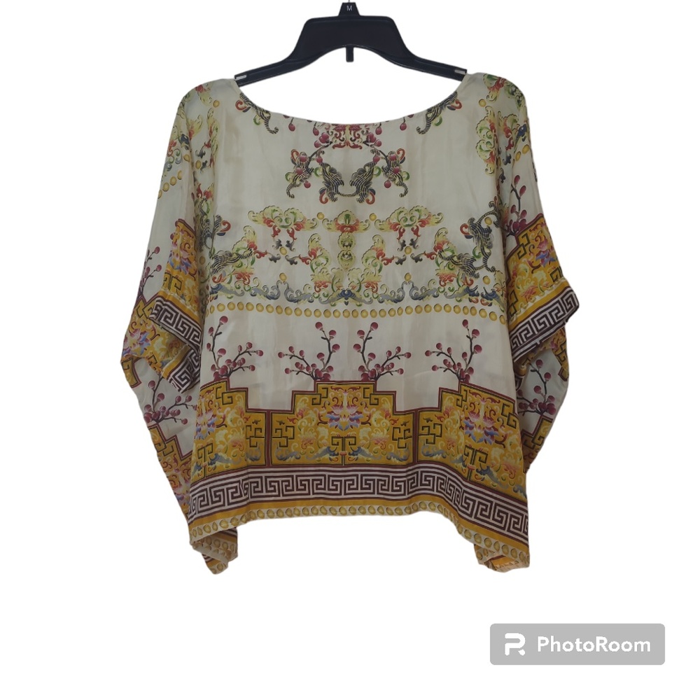 Johnny was 100% Silk Blouse Size Large - Picture 2 of 7